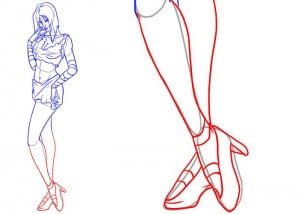 как нарисовать ноги девушки