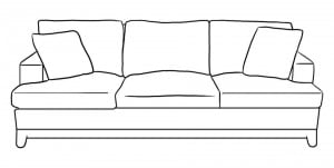 как нарисовать диван в комнате