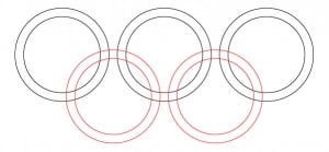Как нарисовать олимпийские кольца карандашом