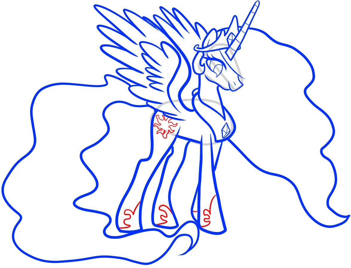 Как нарисовать пони принцесса Селестия