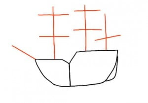 как нарисовать корабль карандашом